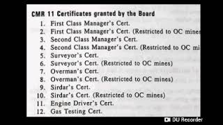 Statutory Certificates Issued by BME, DGMS English Version
