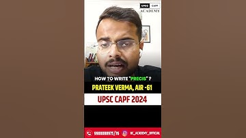 How To Write Precis ? ✍️ #upsc #capf #assistantcommandant
