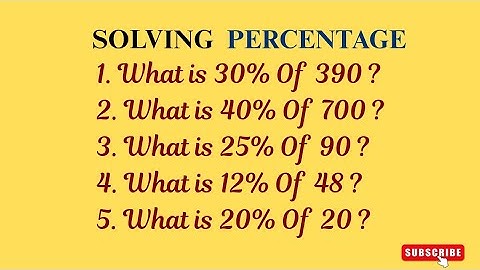 Solving Percentage Problems in Few Seconds