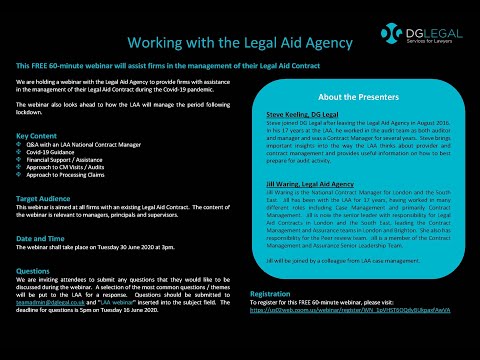 Working with the Legal Aid Agency Webinar