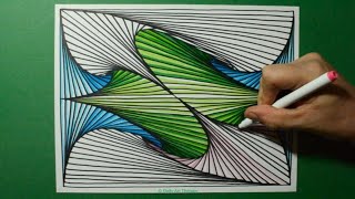 Daily Color Art #2 / Awesome 3D Pattern / Relaxing Spiral Drawing / Coloring Therapy