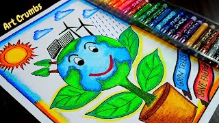 save environment drawing(Save energy/Grow trees)/Poster on world environment day/save earth poster
