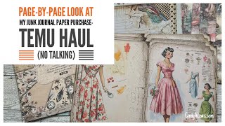 PageByPage look at My Junk Journal Paper PurchaseTemu Haul (No Talking)