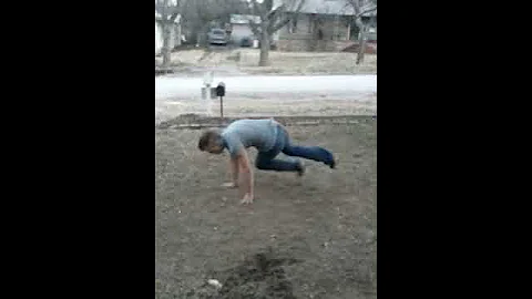 Troy Hahn street dancing in the yard