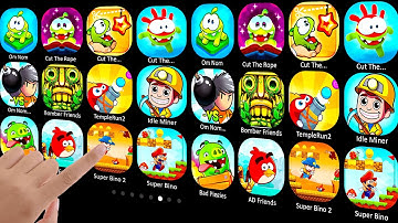 Om Nom: Merge, Cut The Rope Magic + Experiment, Om Nom Run, Bomber Friends, TempleRun2, Cannon Blast