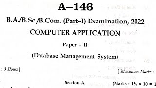 MGSU // COMPUTER APPLICATION EXAM 2022// DATA BASE MANAGEMENT SYSTEM// OLD PAPER screenshot 4