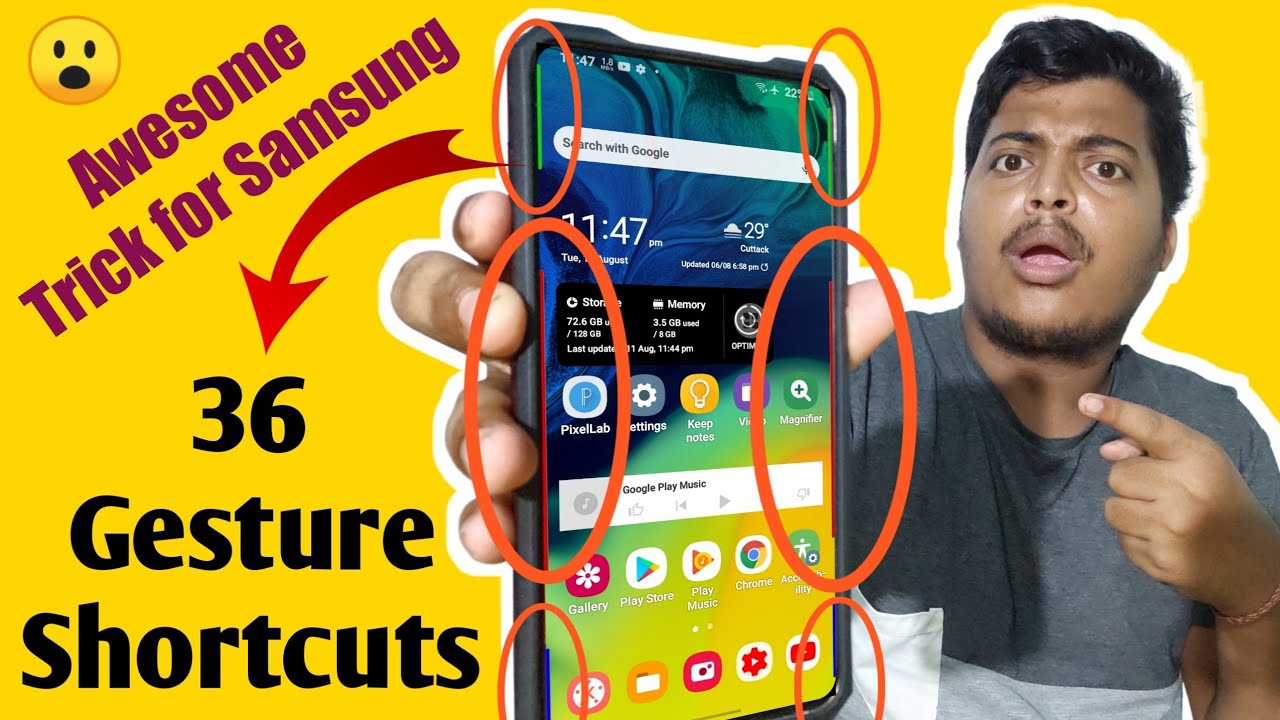 Samsung Galaxy A80 Hidden Gestures Trick || Samsung Mobile 3 Awesome Features