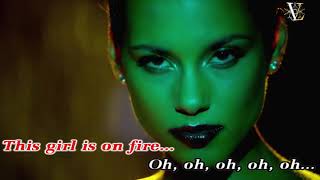 Girl On Fire - Alicia Keys [Official KARAOKE in Full HQ]