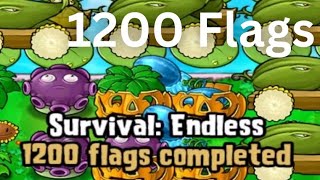 Plants Vs Zombies Survival: Endless 1200 Flags (Part 12)