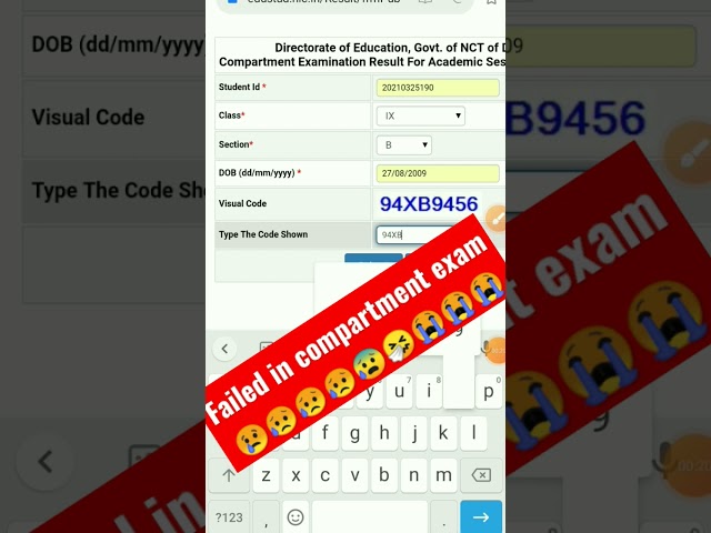 FAILED IN CLASS 9 COMPARTMENT EXAM CHECK RESULT CBSE RESULT #SHORTS #EXAM class=