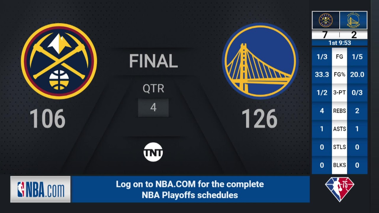 Nuggets Warriors #NBAPlayoffs Presented by Google Pixel TNT Live Scoreboard