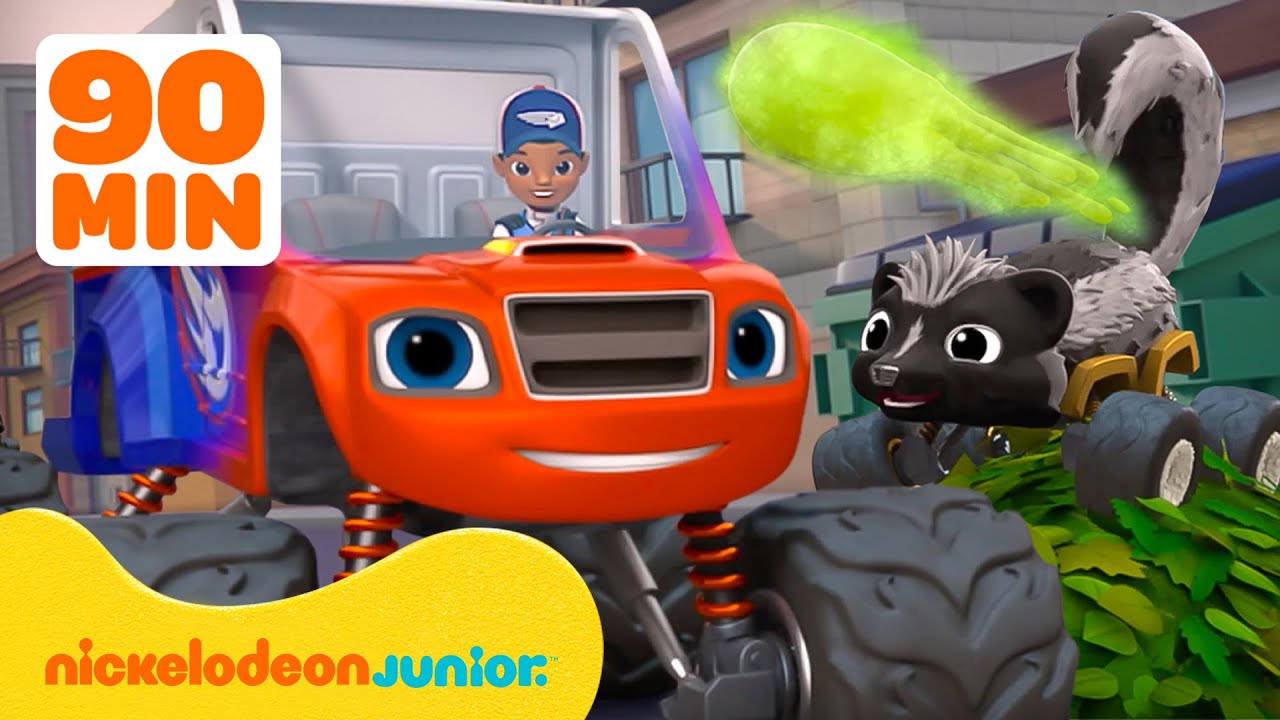 Blaze et les Monster Machines | 90 minutes de missions et sauvetages PUEANTS avec des moufettes ! 🦨💨