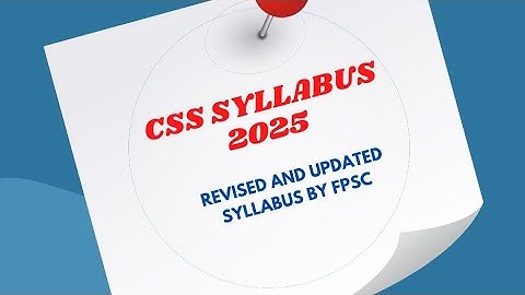 How to check CSS Exam syllabus?  Complete Guidance of Revised Syllabus for 2026 CSS #css2026 #fpsc