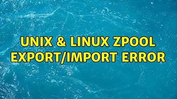 Unix & Linux: ZPool export/import error