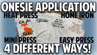 How To Apply HTV To Baby Onesies | Heat Press , Home Iron , Easy Press