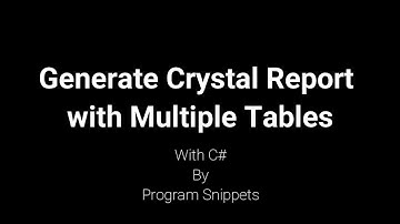 Generate Crystal Report for Customer Bill With Multiple Tables