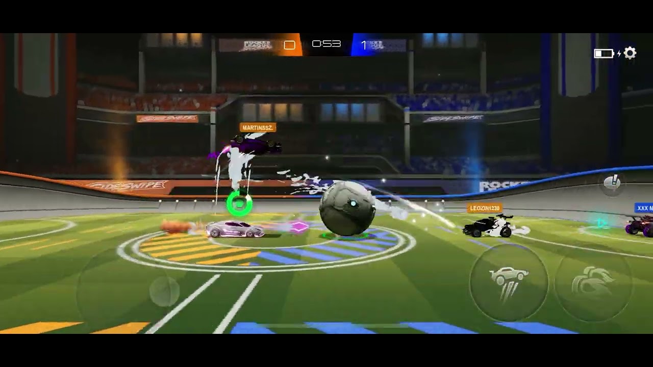 Uma partida de RL sideswipe 