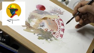 How to paint a watercolor of a little girl. Complete tutorial. A step by step approach.