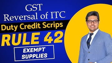 Duty Credit Scrips Amendment under GST - Reversal of ITC under Rule 42 (Explained) - Exempt Turnover