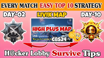 🇮🇳DAY-2 HOW TO SURVIVE TOP-10 IN LIVIK MAP🔥| H@cker Lobby Survive Best Rank Push Tips & Tricks✅Bgmi
