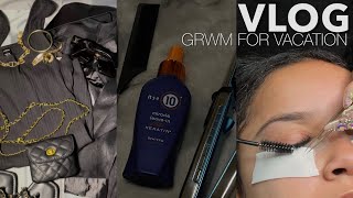 GRWM FOR VACATION | PACK WITH ME, KISS NAILS, LASH APPT