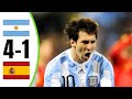 الأرجنتين 4 1 إسبانيا يا لها من مباراة رائعة ملخص موسع وجميع الأهداف 2010 