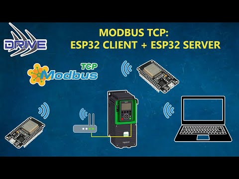 Modbus TCP: ESP32 Client + ESP32 Server + ATV900 + PC Modbus Server