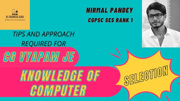 TIPS FOR CG VYAPAM JE EXAM 2022 KNOWLEDGE OF COMPUTER