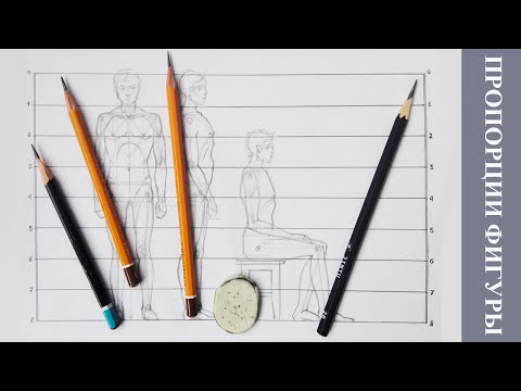 Видео: Уроки рисования. Урок № 1. Пропорции человека. Как рисовать фигуру человека. Зарисовка фигуры.