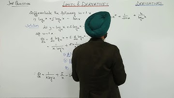 Best Free l ICSE CLASS 11 MATH l DIFFERENTIATION l Important Question exponential functions l L36