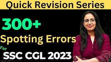 300 Important Spotting Errors For SSC CGL 2023 || English Classes || English With Rani Ma