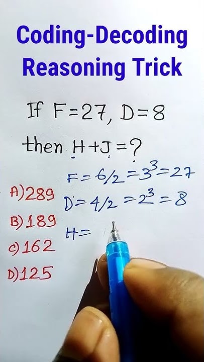 Coding-Decoding Reasoning Trick| Reasoning Classes| Reasoning Questions ...
