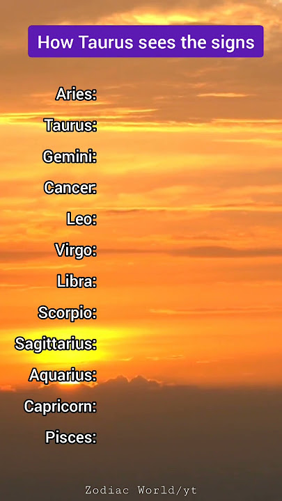 How Taurus sees the signs ♉ - Zodiac Signs Shorts #shorts
