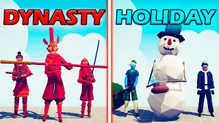 DYNASTY TEAM vs HOLIDAY TEAM - Totally Accurate Battle Simulator | TABS