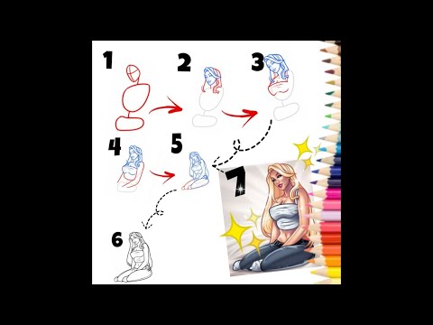 Wideo: Jak Narysować Siedzącą Dziewczynę