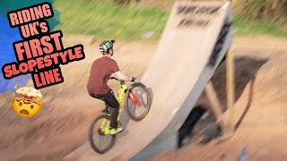 RIDING THE FIRST PUBLIC MTB SLOPESTYLE LINE IN THE UK - INSANE BIKE PARK!