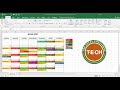 TECH-011 - Create a calendar in Excel that automatically updates colors by event category