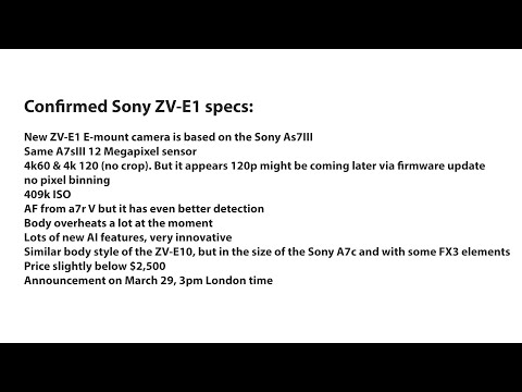 New Sony ZV-E1 specs and first tiny low resolution leaked image!