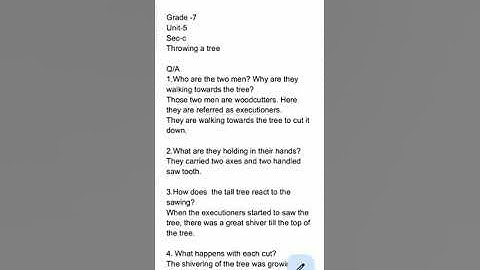Throwing a tree question and answer/Cambridge English grade 7 Unit 5 / Grade 7 English