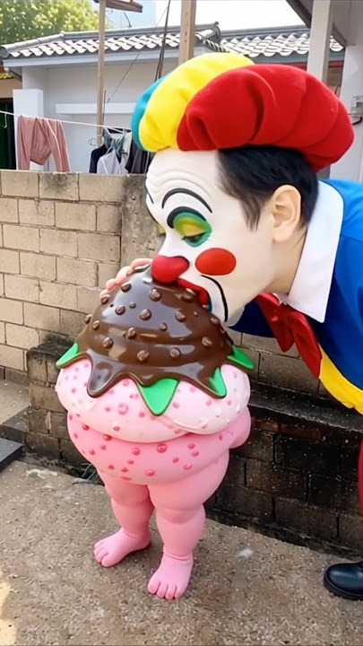THE ICE CREAM WAS EATEN BY A GIANT CLOWN #clown #icecream #icecream