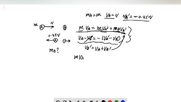 A ball of mass makes a head on elastic collision with a second ball at rest and rebounds with a spee