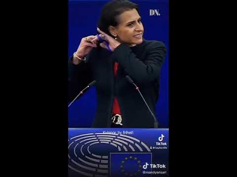 Swedish MEP Cuts Hair During Speech in Solidarity With Iranian Women #shorts