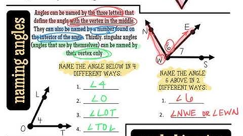 1-4 Angles and Angle Addition Notes