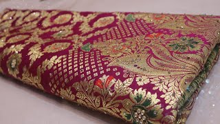 ARNG-4050 "The Magenta Splash" Premium Banarasi Silk Saree||Silk Fabric||Stones||Golden Zari