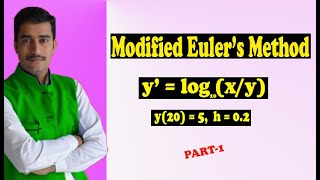 Modified Euler's numerical method good and simple example(PART-1) by easy maths easy tricks