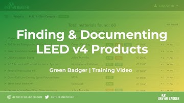 Finding and Documenting LEED v4 Products with Green Badger