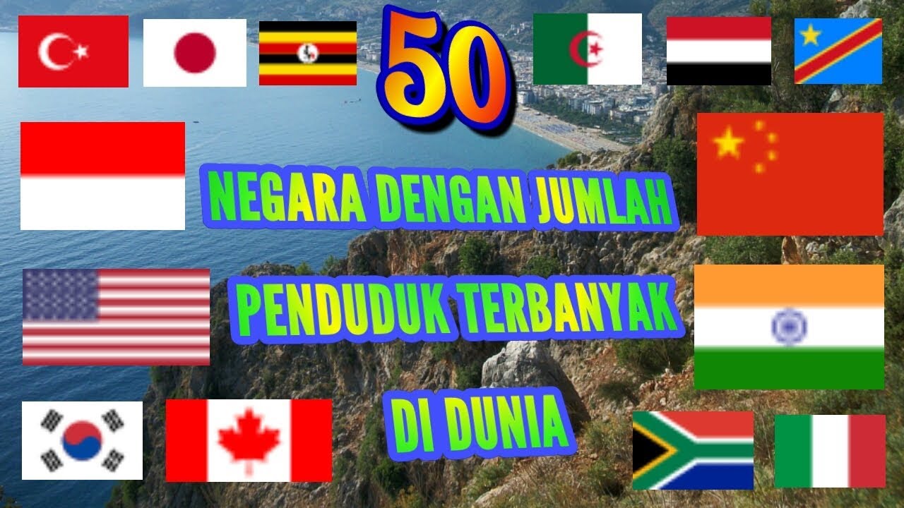 50 Negara Dengan Jumlah Penduduk Terbanyak Di Dunia Youtube