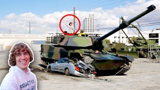 Driving Tank Over a Car!