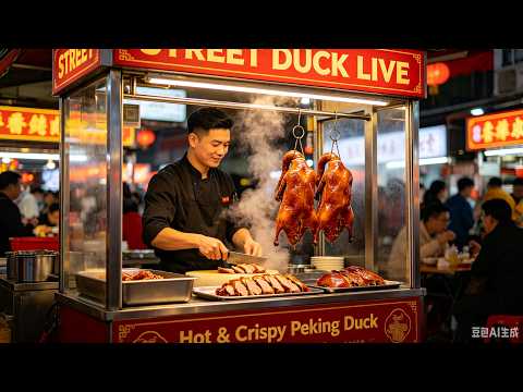 Hanging Oven Roast Duck Cut Fresh
