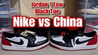 Nike vs Fake Jordan 1 Low Black Toe